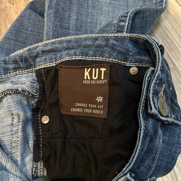 KUT from‎ the Kloth Straight Leg Jeans Women’s Size 8 Blue Whiskered High Rise - Picture 9 of 9